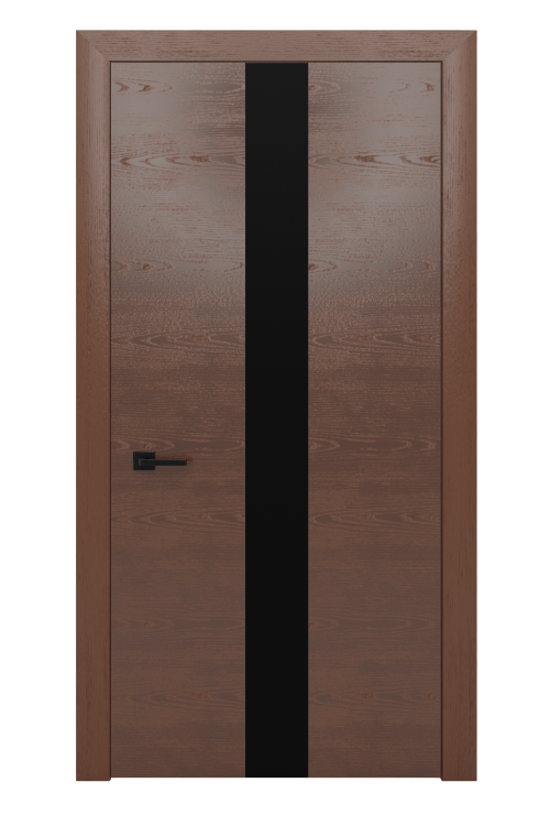 Дверь ULTRA Glass Black 3 (стекло черное) шпон !!!НОВИНКА!!!