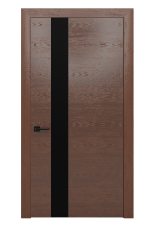Дверь ULTRA Glass Black (стекло  черное) шпон