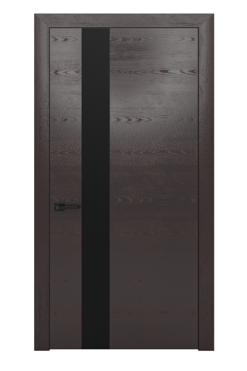 Дверь ULTRA Glass Black (стекло  черное) шпон