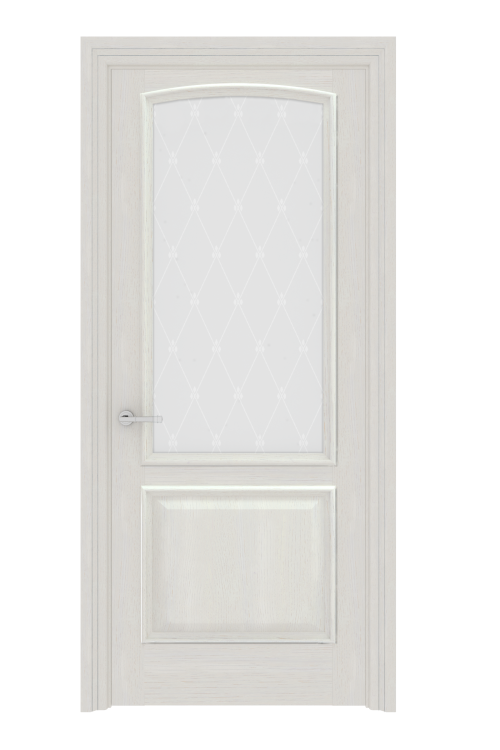 Дверь ELEGANTE E-12.1/Адажио ПО (сатин белый, ромбы белые)