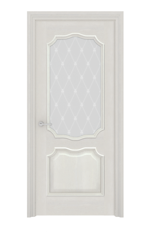 Дверь ELEGANTE E-22.1/ Алегро ПО  (сатин белый, ромбы белые)
